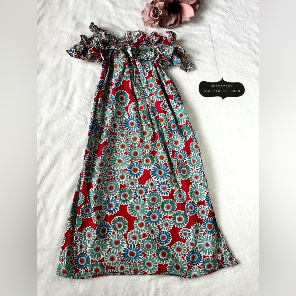 La DoubleJ Breakfast Crazy Daisy Maxi Dress Size medium - Picture 2 of 14